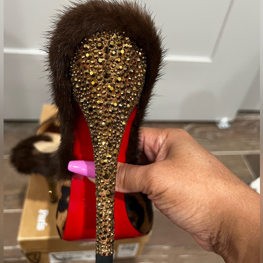 *Authentic* Christian Louboutin Nutria 120 Pony Luxor in Leopard Brown - Picture 5 of 12